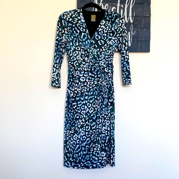 Anne Klein Dresses & Skirts - Green leopard print dress